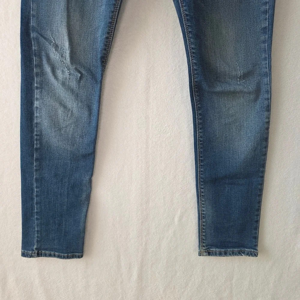 Koton Brad Slim Fit Jeans Mens 29x30 Blue Excellent Distressed Patched Denim